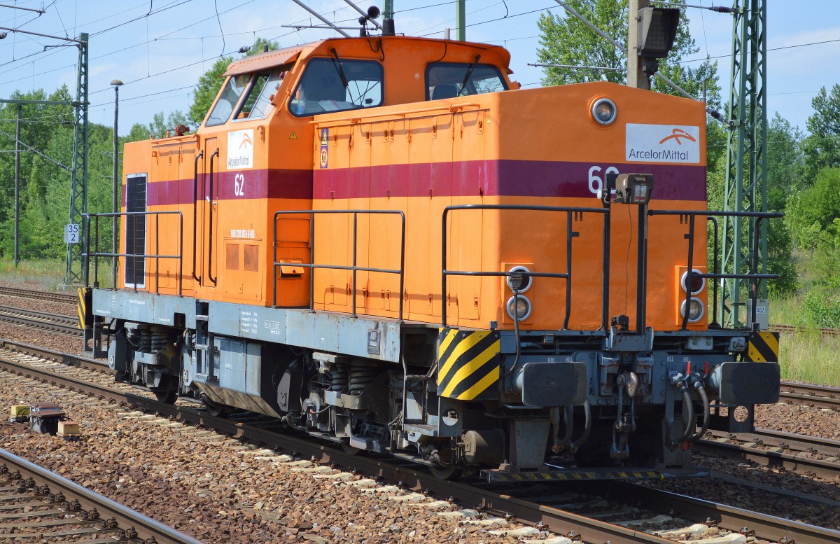 EKO-Trans/ArcelorMittal Lok 62 (293 062-6) am 18.07.15 Bhf. Flughafen Berlin-Schönefeld.