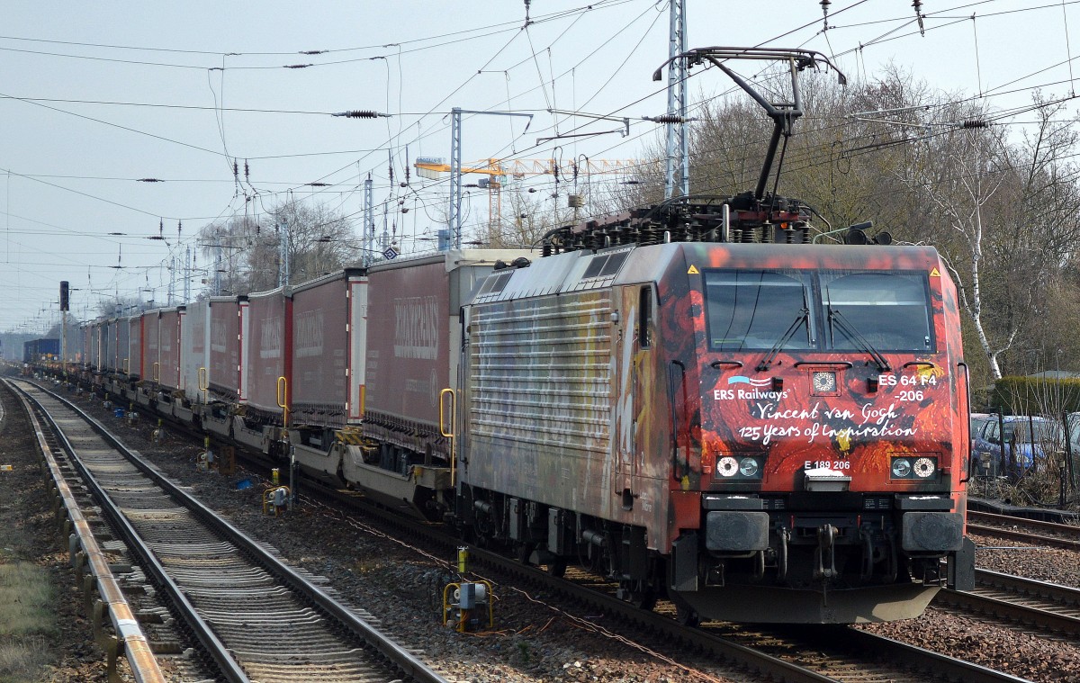 ERSR mit E 189-206 und dem Poznan-Shuttle auf dem Rückweg nach Rotterdam am 01.03.16 Berlin-Hirschgarten. 