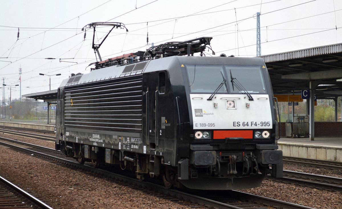 ES 64 F4-995 [NVR-Number: 91 80 6189 095-3 D-DISPO, Siemens Bj.2005]  für LTE Netherlands B.V., Rotterdam im Einsatz am 04.04.17 Durchfahrt Bf. Flughafen Berlin-Schönefeld.