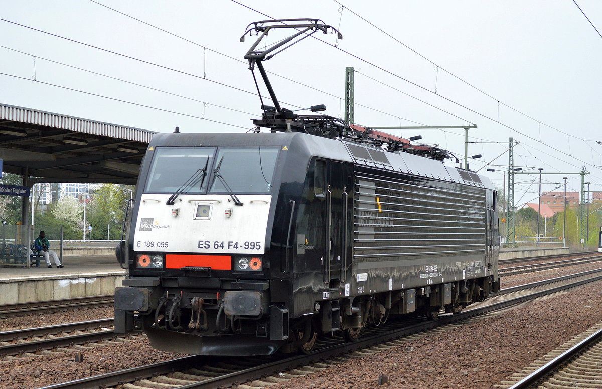 ES 64 F4-995 [NVR-Number: 91 80 6189 095-3 D-DISPO, Siemens Bj.2005]  für LTE Netherlands B.V., Rotterdam im Einsatz am 04.04.17 Durchfahrt Bf. Flughafen Berlin-Schönefeld.
