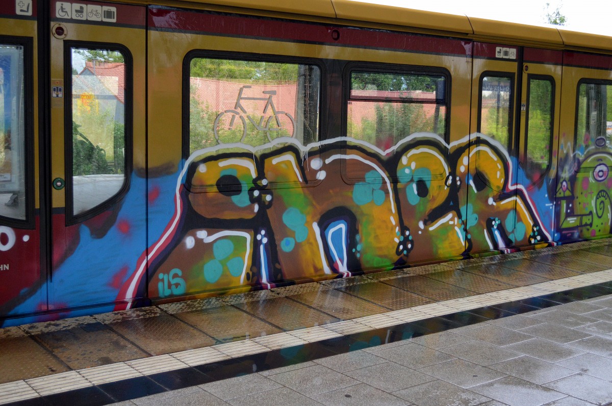 Graffiti gesichtet am 24.06.14 Berlin-Karow an einer S2.