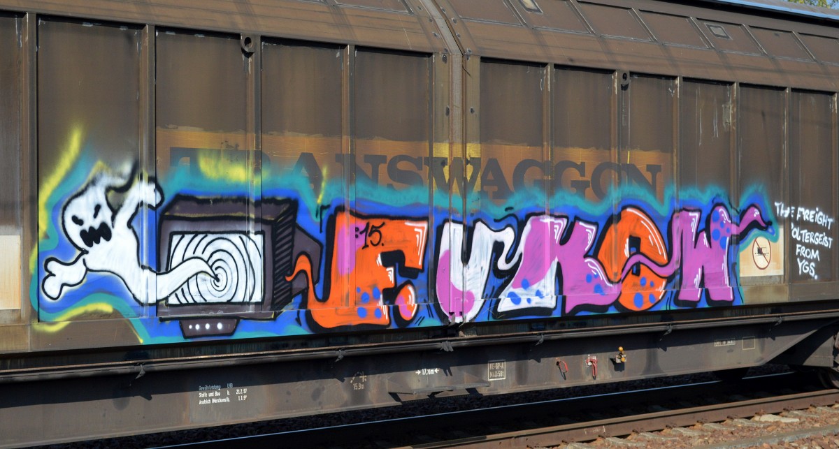 Grafiti gesichtet am 05.10.15 Bhf. Flughafen Berlin-Schönefeld.