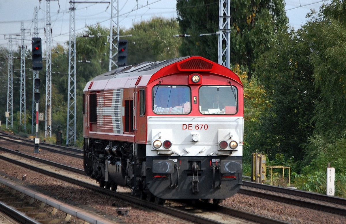 HGK DE 670 (266 070-2) Richtung Karower Kreuz Berlin, 25.09.13
