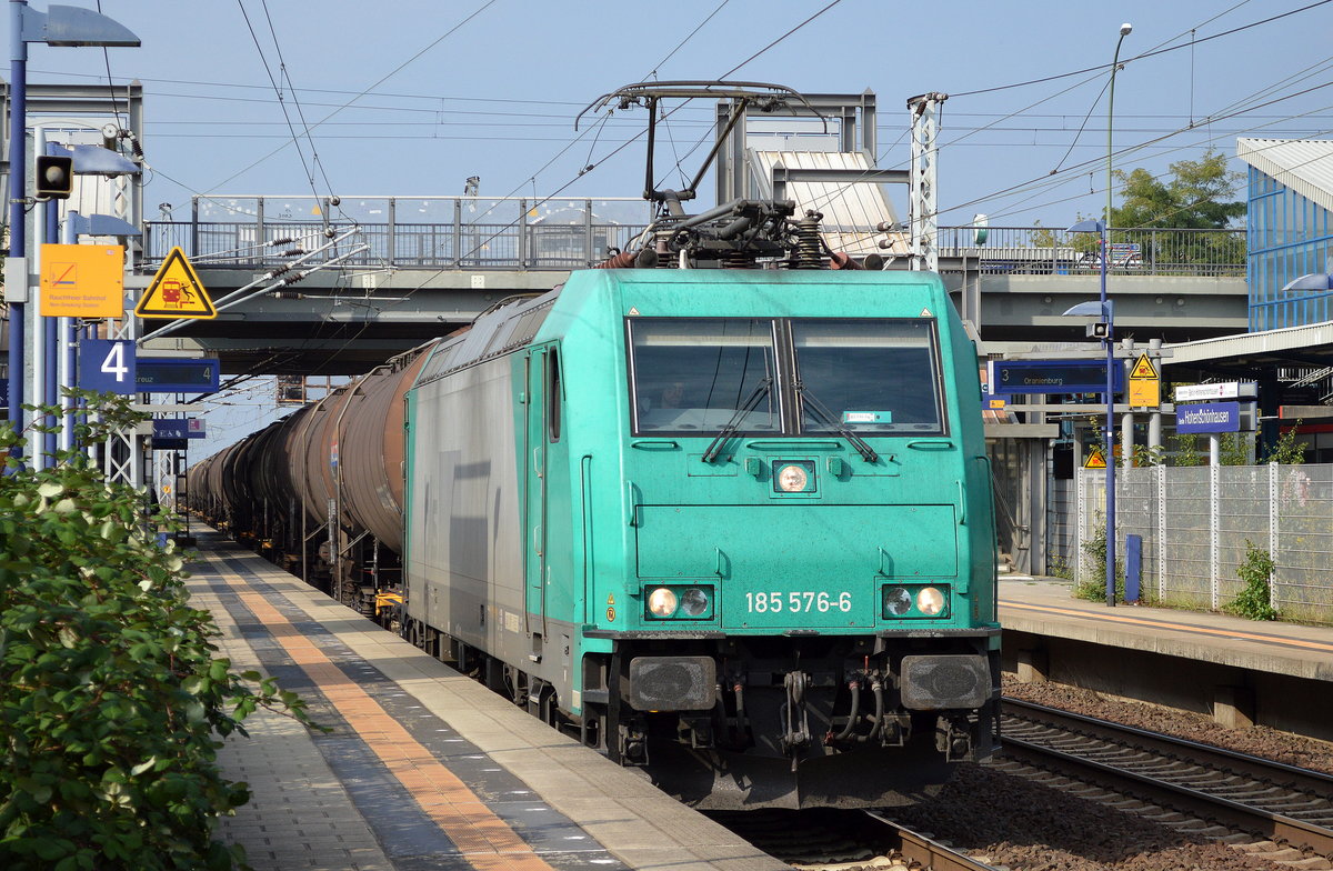 IGE mit 185 576-6 und Kesselwagenzug am 28.09.17 BF. Berlin-Hohenschönhausen.