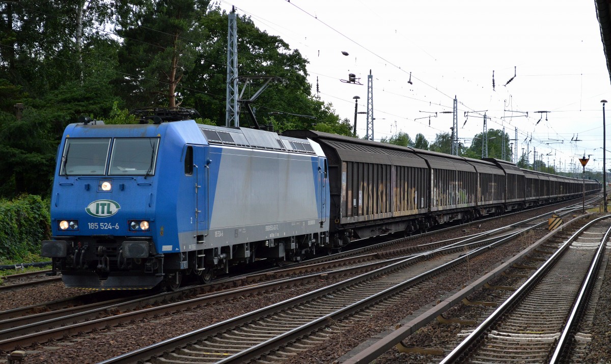 ITL 185 524-6 mit Ganzzug Schiebewandwagen am 20.06.15 Berlin-Hirschgarten.