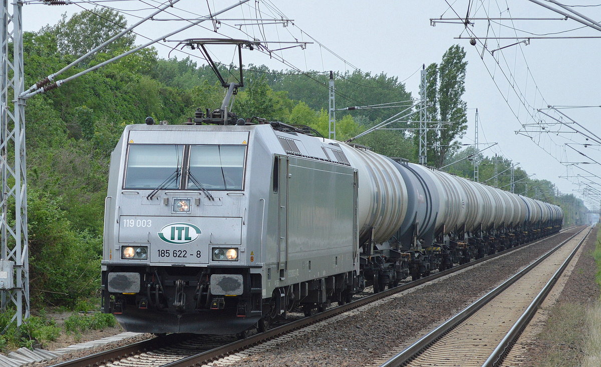 ITL 185 622-8 mit Kesselwagenzug am 23.05.16 Berlin-Hohensch�nhausen.