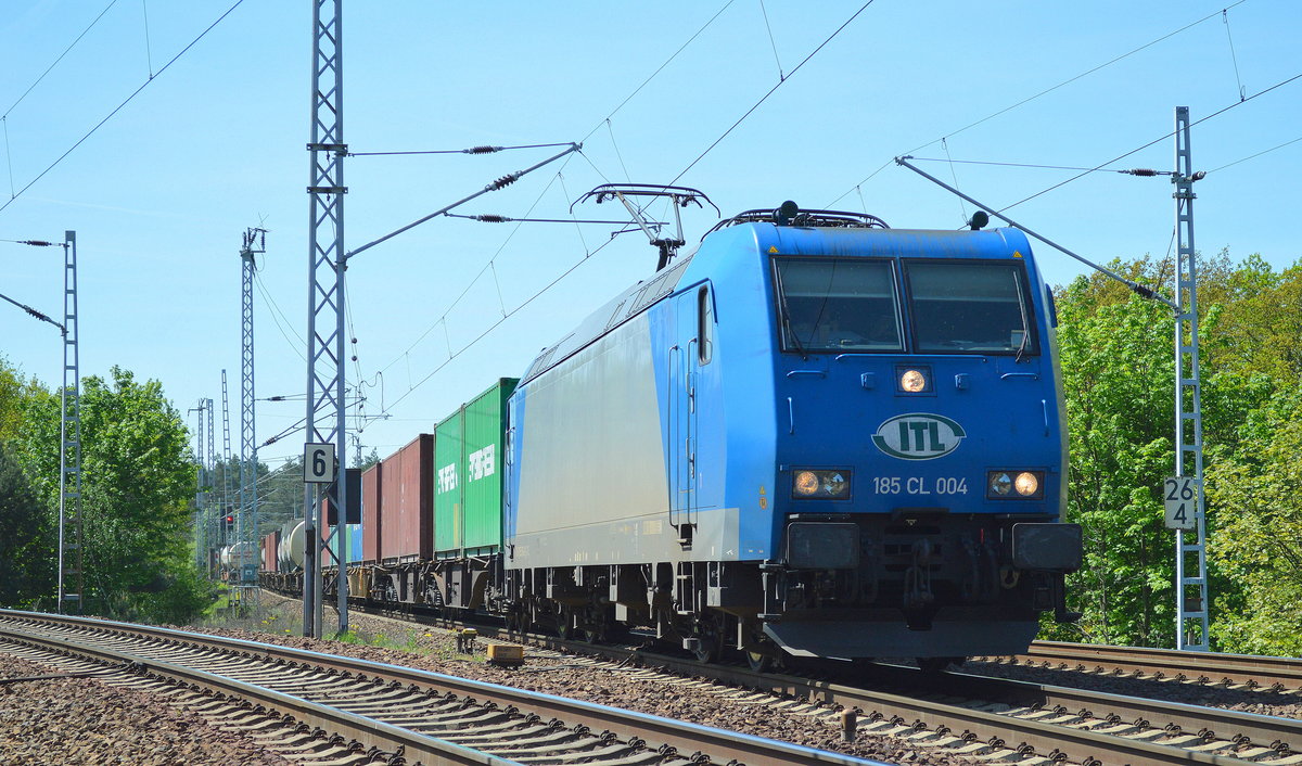 ITL 185 CL 004/ 185 504-8 mit Containerzug am 17.05.17 Berlin-Wuhlheide.