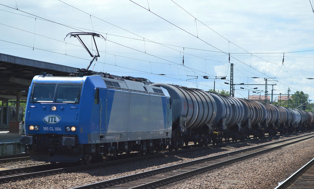 ITL mit 185-CL 004 (185 504-8) und Kesselwagenzug am 06.07.16 Bf. Flughafen Berlin-Schönefeld.