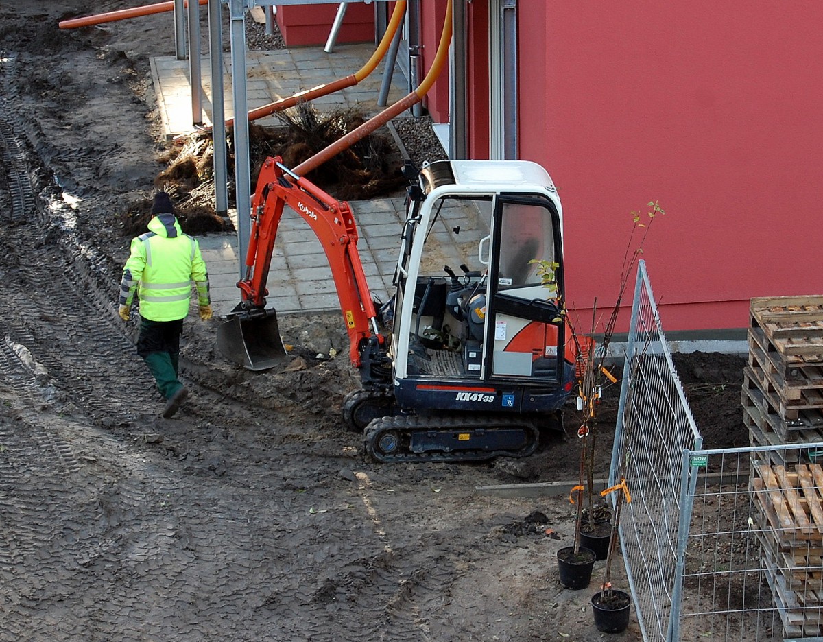 KUBOTA KX41-3S Minibagger am 29.11.13 Berlin-Pankow.