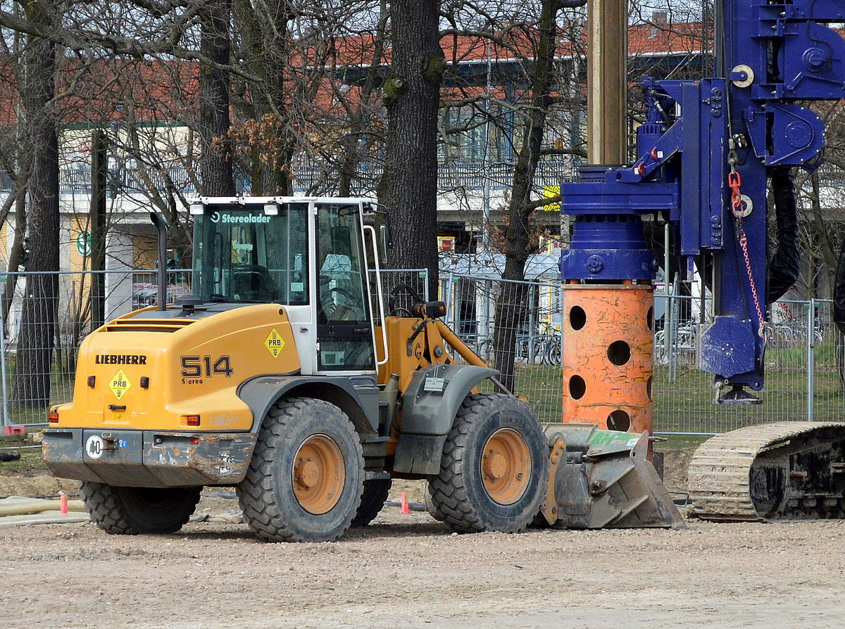 LIEBHERR 514 Stereo Radlader der Fa. PRB am 03.04.16 Baustelle Berlin-Adlershof.