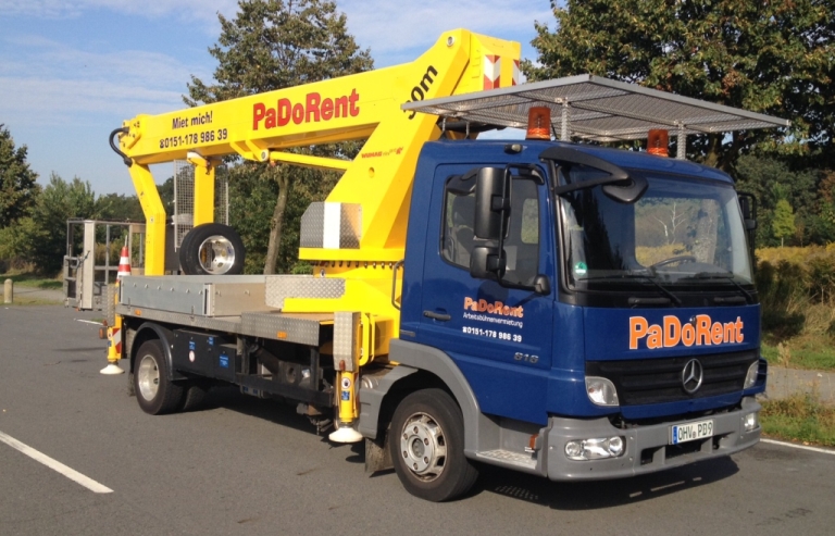 LKW Arbeitsbühne Wumag WT300 von der Fa. PaDoRent Arbeitsbühnenvermietung