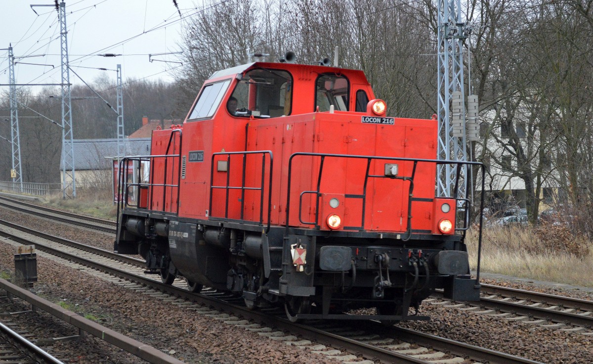 LOCON 216 (214 007-7) Richtung Karower Kreuz Berlin am 17.12.14 Berlin-Buch