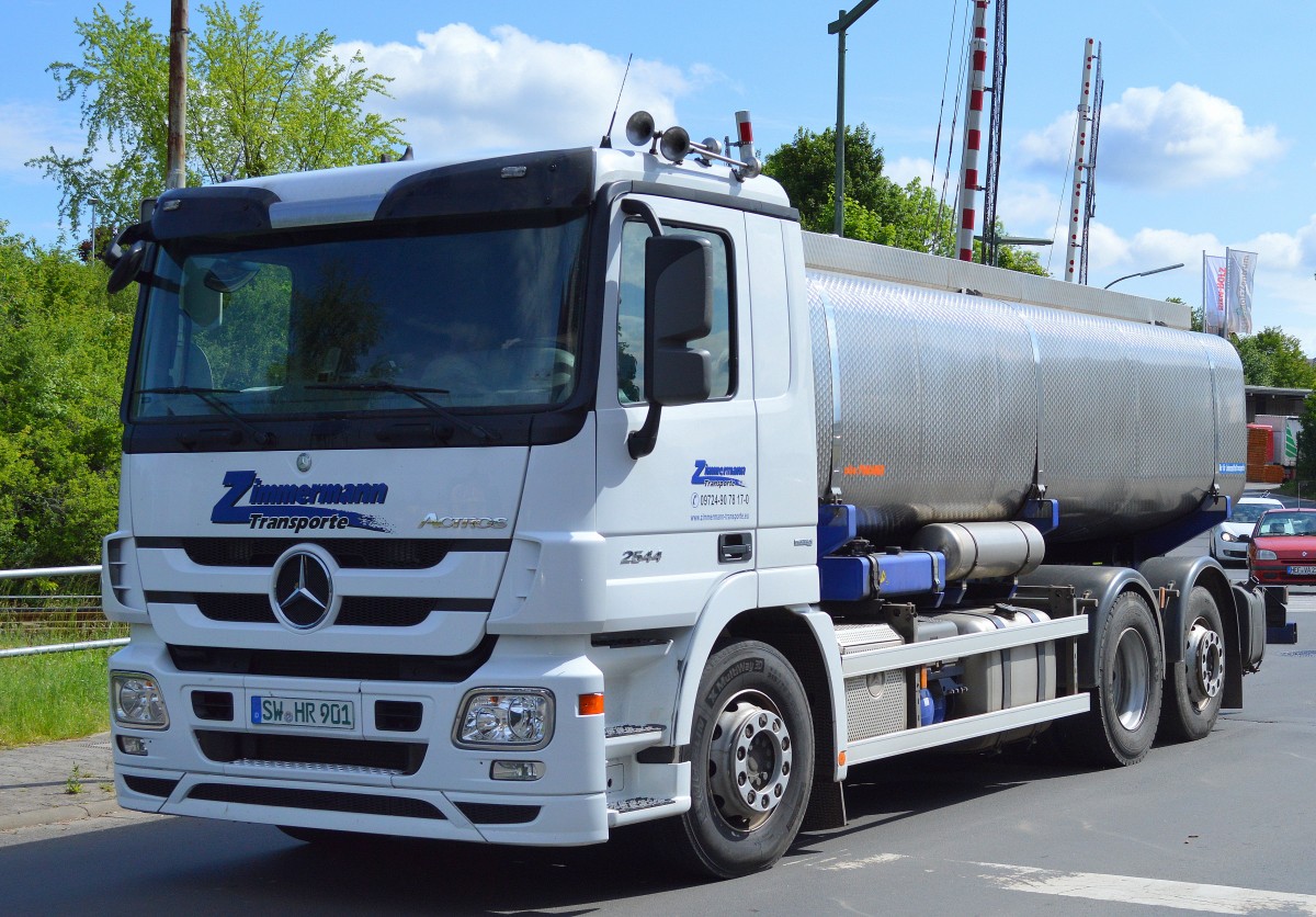 MB ACTROS 2544 Tanklaster der Fa. Zimmermann Transporte am 24.05.14 Lauterbach (Hessen)