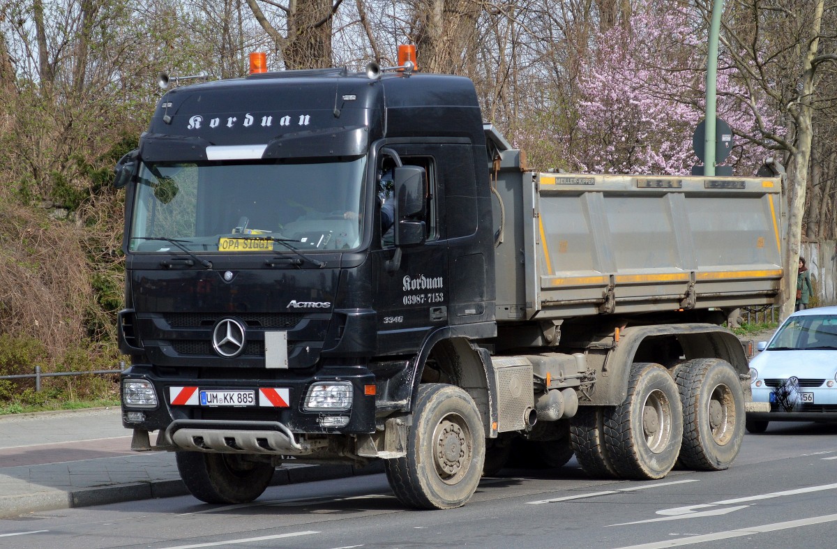 MB ACTROS 3346 Kipper der Fa. Korduan am 21.03.14 Berlin-Pankow.
