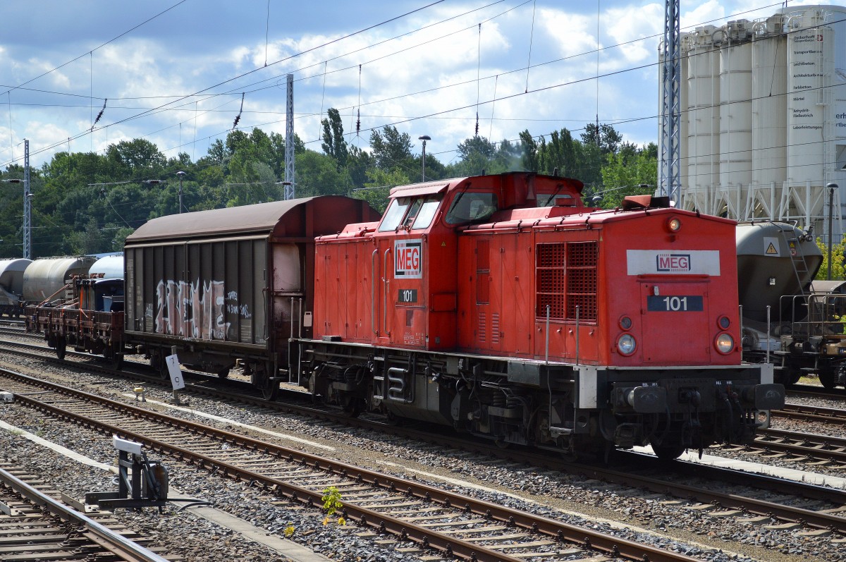 MEG 101 (204 358-6) mit dem täglichen Betriebswerkstättenzug der Berliner S-Bahn am 01.07.14 Berlin Greifswalder Str.