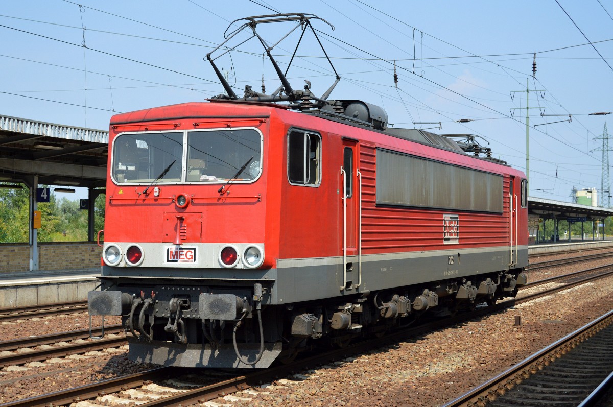 MEG 702 (155 179-5) am 08.08.15 Bhf. Flughafen Berlin-Schönefeld.