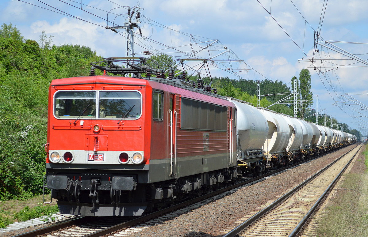 MEG 710 (155 059-9) mit Zementstaubzug (leer) am 02.06.16 Berlin-Hohenschönhausen.