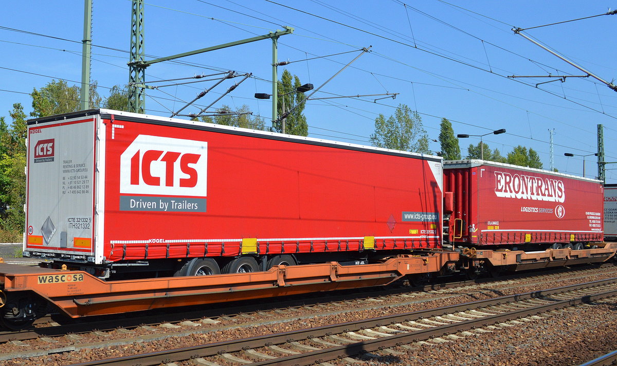 Miet Trailer der Fa. ICTS (Belgien) am 08.09.16 Bf. Flughafen Berlin-Sch�nefeld