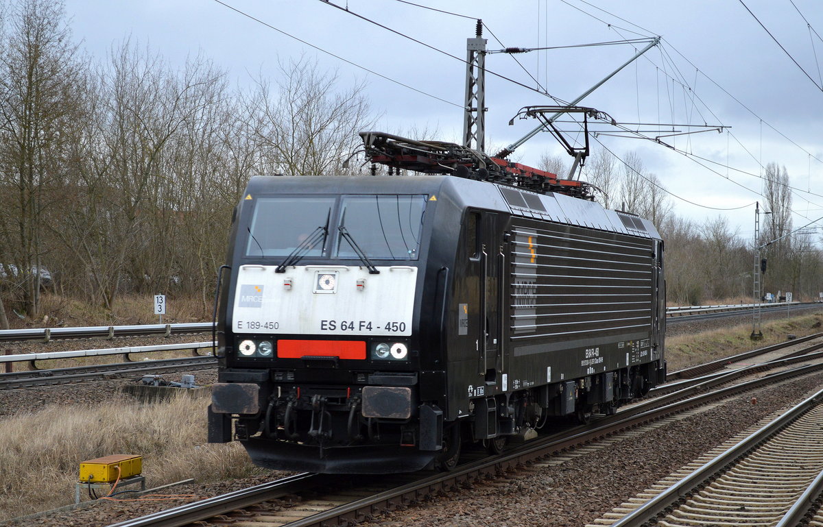 MRCE Dispo 189 450-0, ich nehme an f�r LEG? am 10.03.17 Berlin-Hohensch�nhausen. 