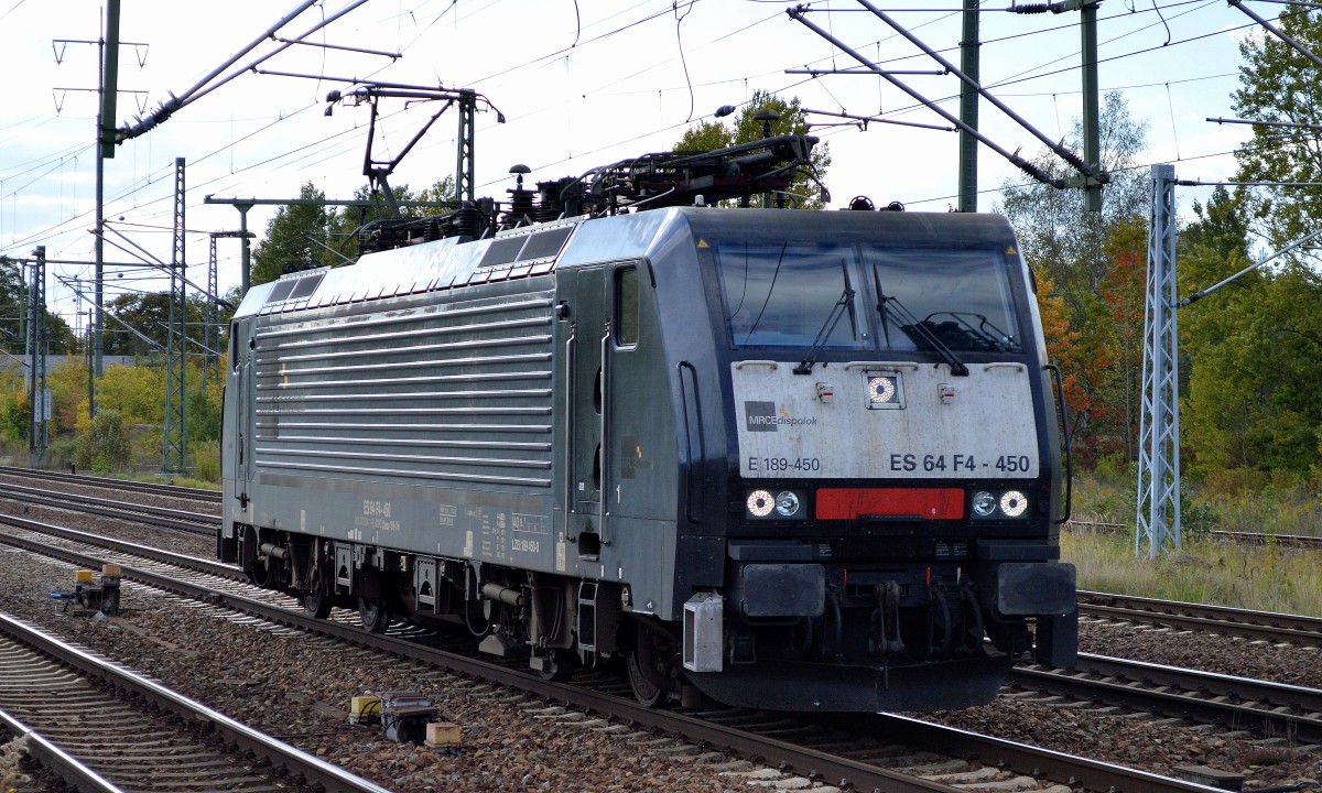 MRCE Dispolok E 189-4507ES 64 F4-450 für LEG am 30.09.15 Bhf. Flughafen Berlin-Schönefeld.