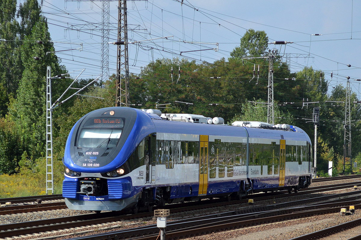 NEB 632 025 auf Dienstfahrt zur Bereitstellung Bf. Berlin-Lichtenberg am 09.09.16 Berlin-Springpfuhl.