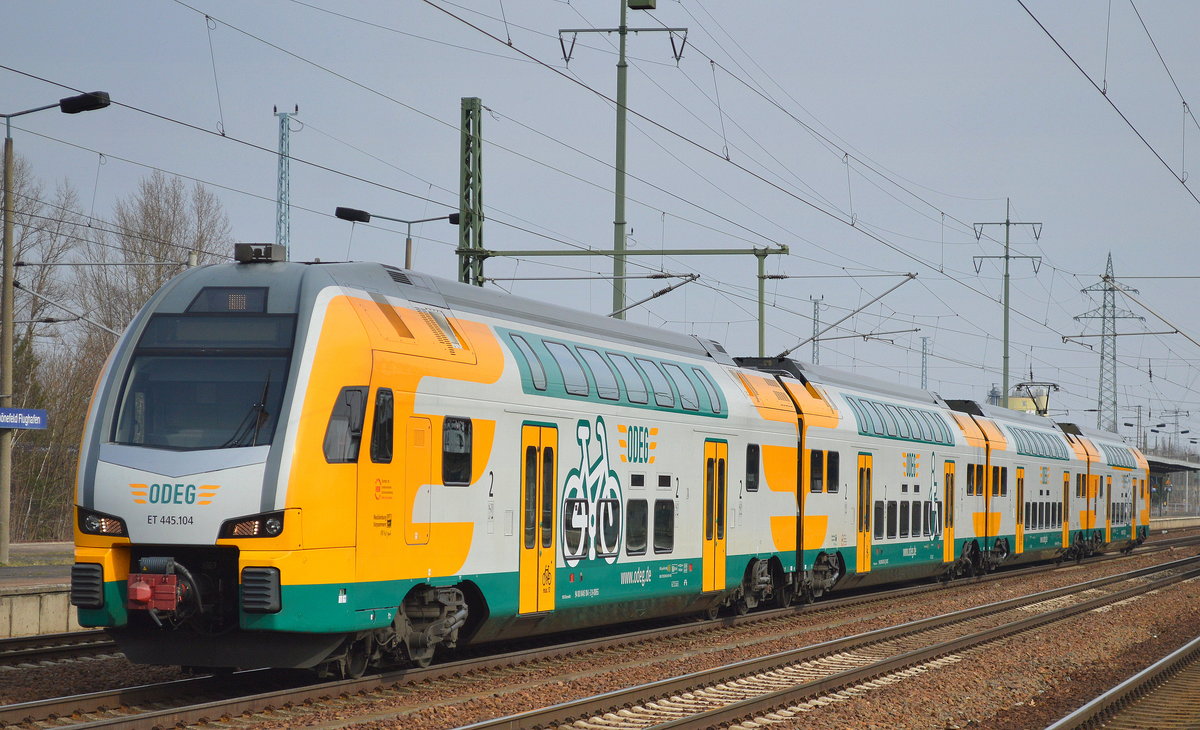 ODEG ET 445.104 auf Dienstfahrt am 13.03.17 Bf. Flughafen Berlin-Schönefeld.