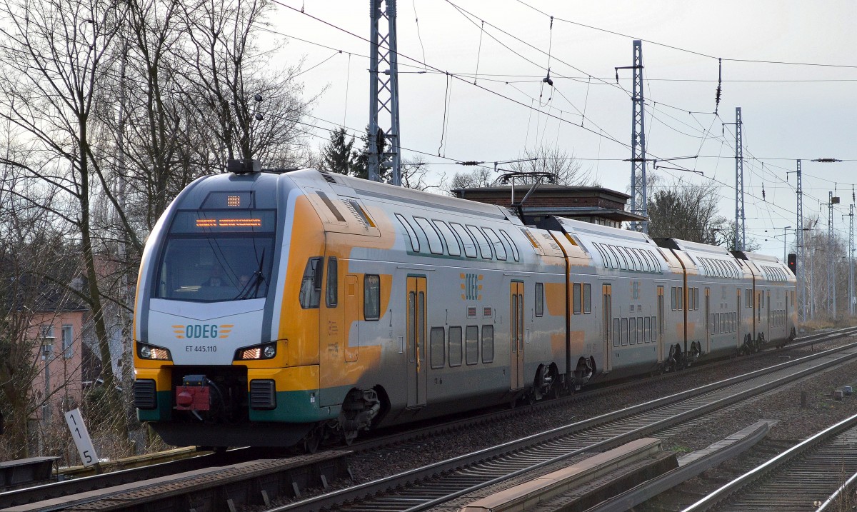 ODEG-KISS ET 445.110 auf Dienstfahrt Richtung Eberswalde am 16.01.15 Berlin-Karow.