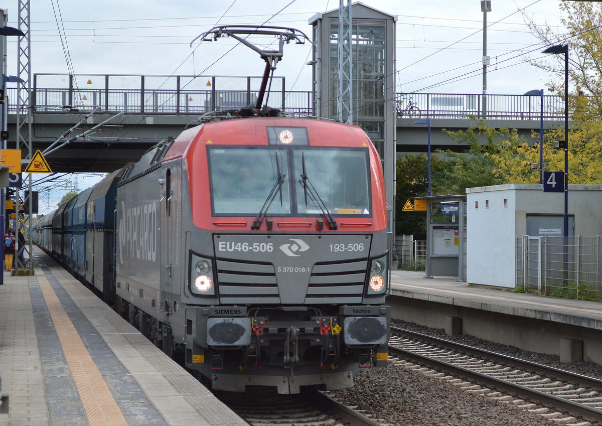 PKP Cargo EU46-506/193-506 mit Kohlezug am 07.10.16 Berlin-Hohenschönhausen.
