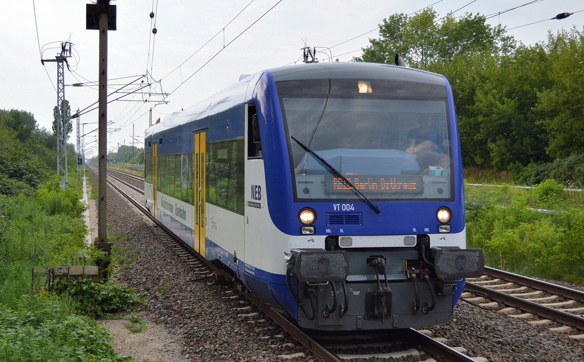 RB12 mit NEB VT 004 Richtung Berlin-Ostkreuz am 25.07.16 Berlin-Hohenschönhausen.