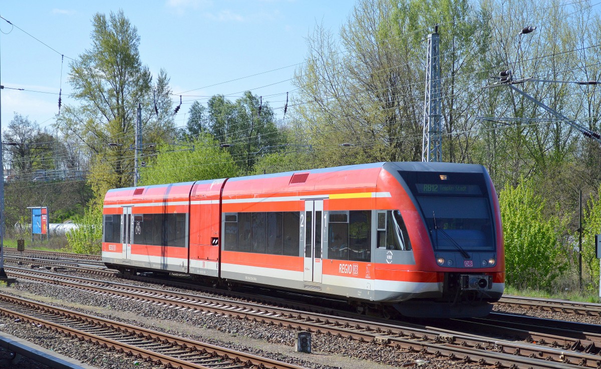 RB12 nach Templin Stadt mit 646 022-3 am 15.04.14 Berlin-Springpfuhl.