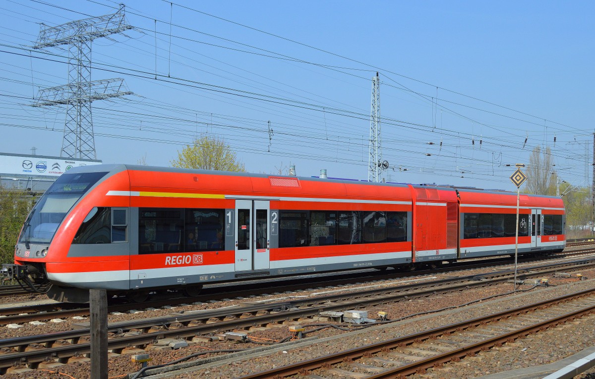 RB12 Richtung Bhf. Berlin-Lichtenberg mit 646 016-5 am 03.04.14 Berlin-Springpfuhl.
