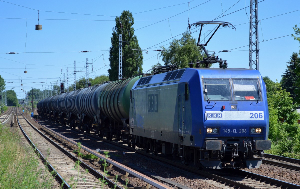 RBH 206/145-CL 206 (145 102-0) mit Kesselwagenzug Richtung Karower Kreuz Berlin am 11.06.15 Berlin-Karow.