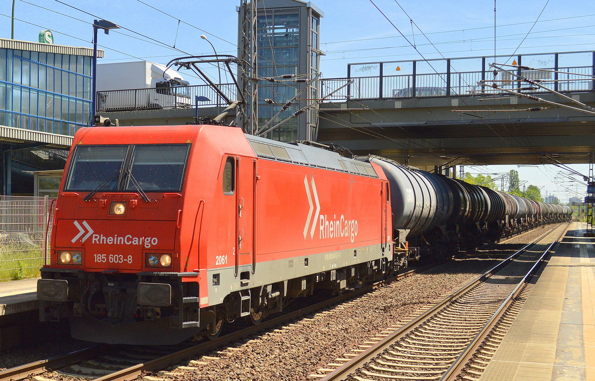 RHC 185 603-8 mit Kesselwagenzug ab Industrieübergabe Nordost Richtung Stendell am 02.06.17 Bf. Berlin-Hohenschönhausen.