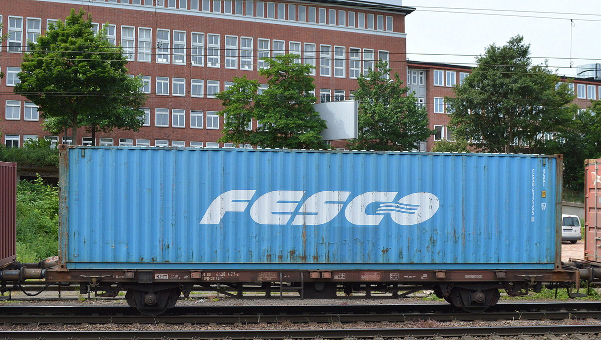 Russischer 40ér Standart-Container der FESCO Transportation Group am 20.06.17 Bf. Hamburg-Harburg.
