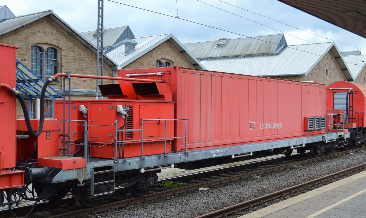 Spezialwagen des Tunnelrettungzuges stationiert am DB Werk Fulda, der Löschmittelwagen mit der Nr. 80 80 978 0 036-7 DB Rtz-Lösch 383 am 03.05.14