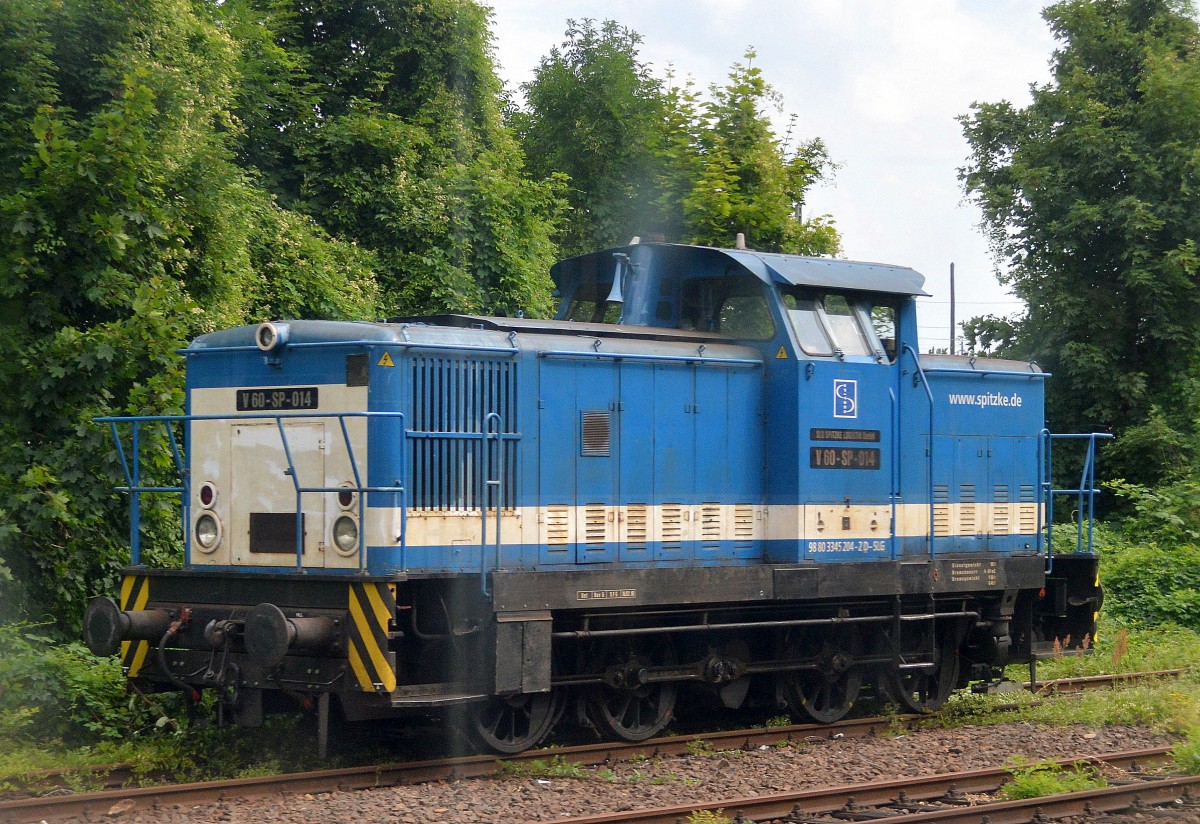 Spitzke Logistik mit V 60-SP-014 (98 80 3345 204-2-D-SLG, LES Bj.1970) am 07.07.14 Nähe S-Bhf. Berlin Nöldnerplatz abgestellt.