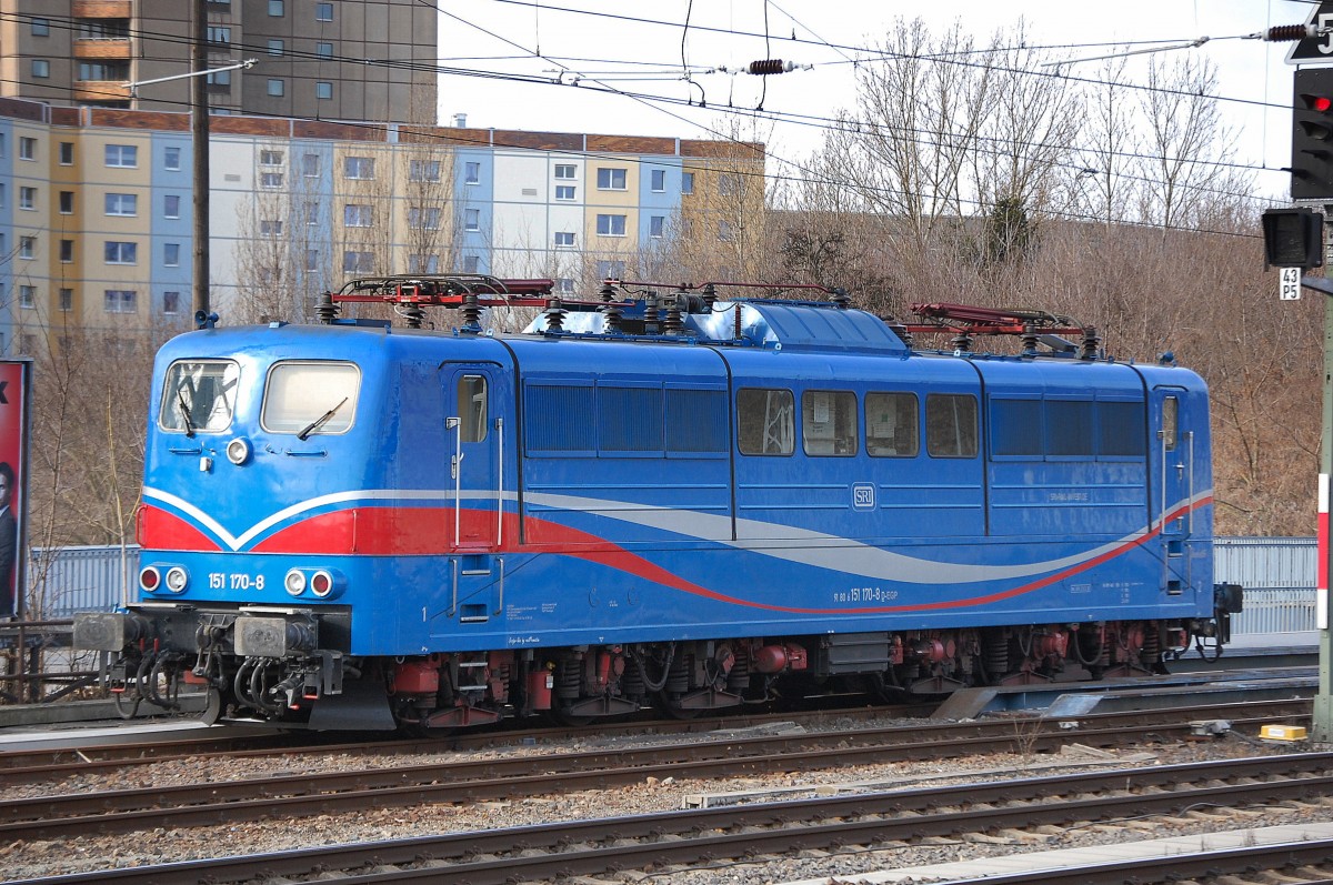 SRI Lok 151 170-8 für EGP tätig aaaaaaaam 17.02.14 Berlin Greifswalder Str.