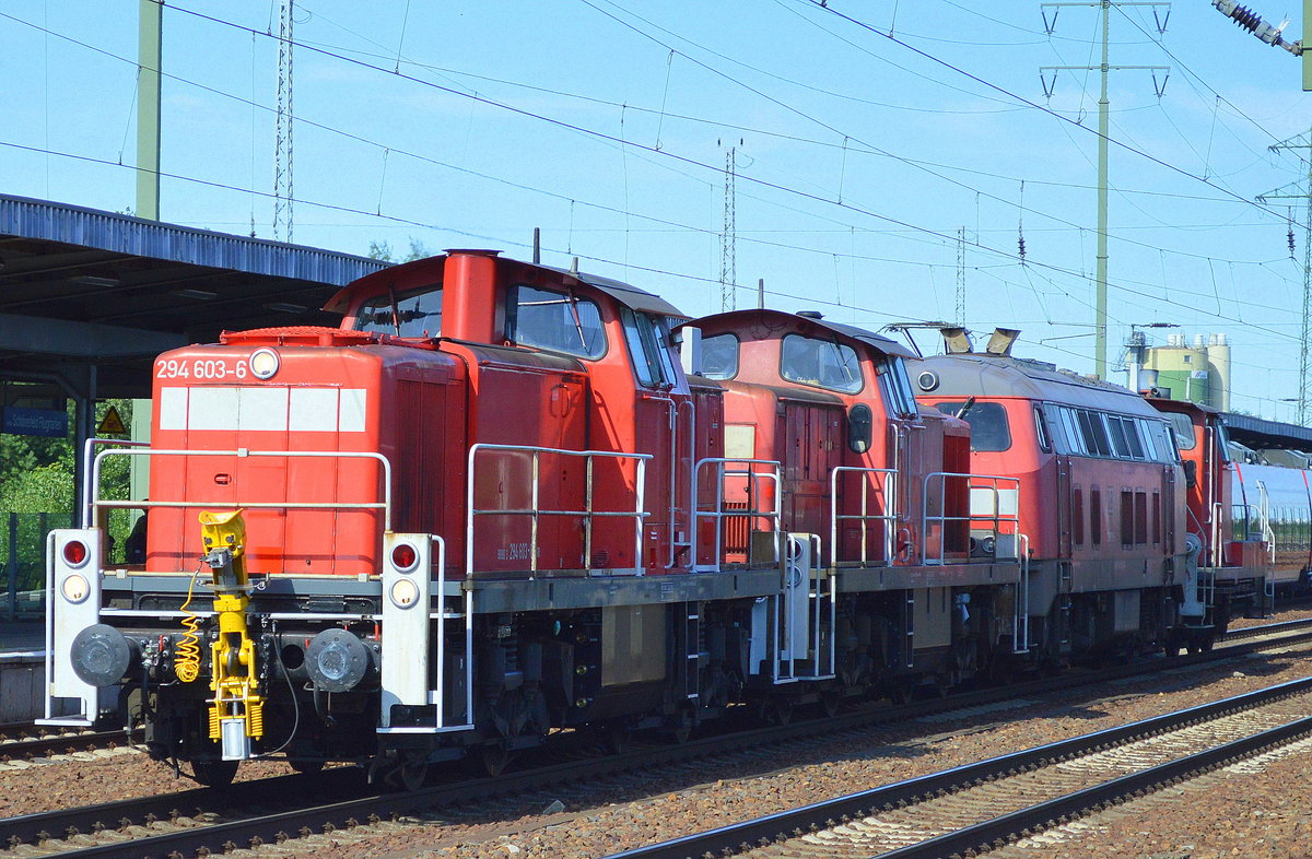 Völlig überraschend und mit höchst untypischen Loktypen hier Nordosten präsentierte sich dieser Lokzug bei der Durchfahrt am 22.07.16 im Bf. Flughafen Berlin-Schönefeld. Es handelt sich um 294 603-6 mit 294 574-9, 225 803-6 und 363 724-6 am Haken. Wenn jemand etwas näheres weiß über den Abfahrt- und Zielort, bitte kommentieren !!!