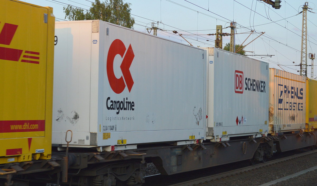 Wechselbrücken für LKW der Sped. CargoLine, DB SCHENKER und RHENUS LOGISTICS am 19.06.17 Bf. Hamburg-Harburg.