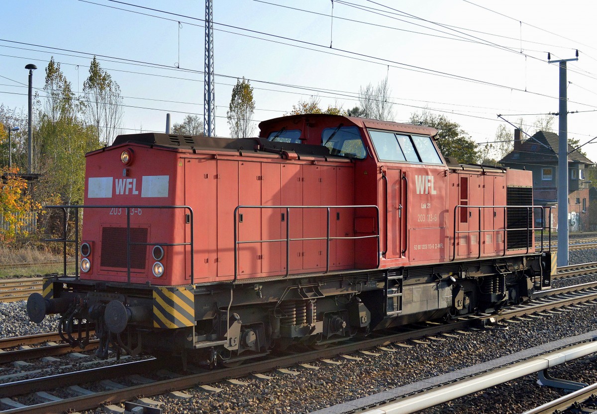 WFL Lok 21/ 203 113-6 Richtung Berlin-Karow, 29.10.14 Berlin-Blankenburg.