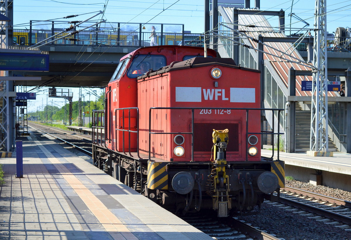 WFL Lok 25/ 203 112-8 [NVR-Nummer: 92 80 1203 112-8 D-WFL] am 08.06.16 Berlin-Hohenschönhausen. 