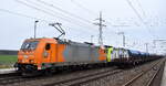 ITL Eisenbahngesellschaft mbH, Dresden [D] mit der geleasten Alpha Trains Lok  185 606-1  [NVR-Nummer: 91 80 6185 606-1 D-ATLU] mit  185 550-1  [NVR-Nummer: 91 80 6185 550-1 D-ITL] und Getreidezug am Haken am 24.03.26 Höhe Bahnhof Rodleben.