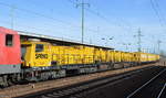 Schienenschleifzug SPENO RR 24 MC-7 ORAZIO mit dazugehörigen Beiwagen am 03.03.17 Durchfahrt Bf. Flughafen Berlin-Schönefeld.