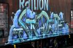 Graffiti auf einem Schüttgutwagen am 08.12.15 Berlin-Hohenschönhausen.