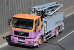 MAN TGM 18.290 mit Beton-Pumpe der Fa.Lichtner Beton am 21.04.16 Berliner Stadtautobahn Höhe Knobelsdorffstr.