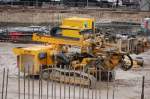 Hier zusammengeklappt und abholbereit das Bohrsystem vom Hersteller KLEMM Bohrtechnik, Gro�baustelle Berlin Alexanderplatz, 11.12.08
