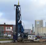 Ein ABI TM 14/17V Teleskopmäkler  JULIA  der Fa. PRB am 26.01.15 Großbaustelle Berlin-Moabit.