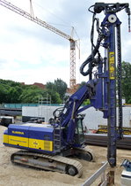 Die Spezialtiefbaufirma PRB mit einem ABI System  CLAUDIA  am 06.07.16 Neubau S-Bhf. Berlin Schöneweide