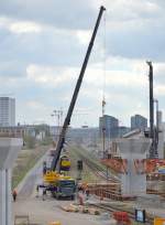 Ein SCANIA P420 mit LIEBHERR Teleskopkran LTF ??? der Fa.