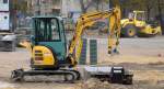 Minibagger AMMANN YANMAR ViO33 der Fa. CRAMO am 22.04.15 Großbaustelle Berlin-Moabit.